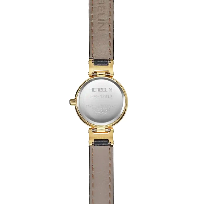 LADY H – QUARTZ – PVD OR JAUNE & CUIR NOIR | Club de la Montre