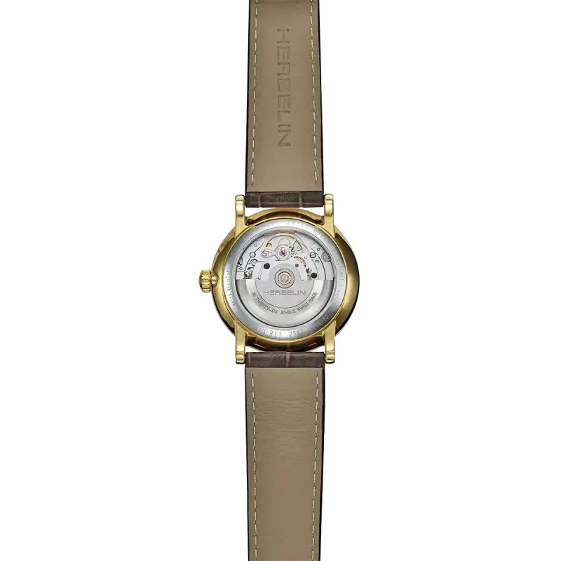 INSPIRATION – AUTOMATIQUE PHASE DE LUNE – ACIER BICOLORE & CUIR GRIS | Club de la Montre