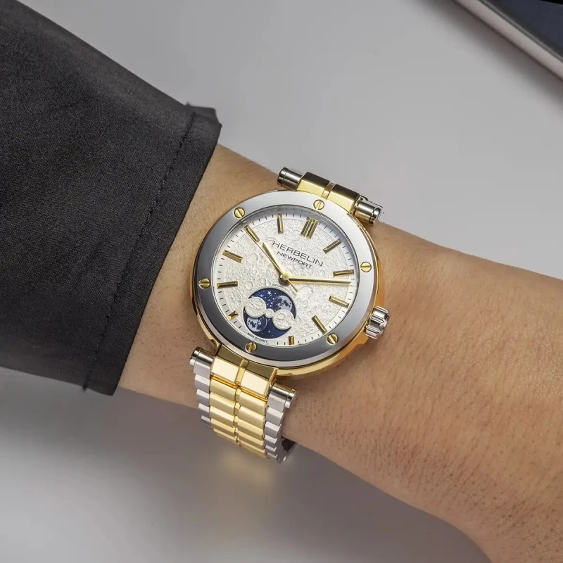 NEWPORT – AUTOMATIQUE LADY PHASES DE LUNE – BICOLORE | Club de la Montre