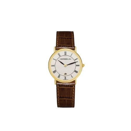 CLASSIQUE – QUARTZ – DORÉ & CUIR BRUN | Club de la Montre