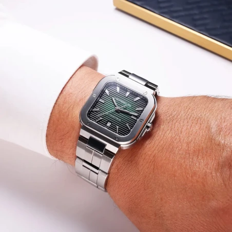 CAP CAMARAT – SQUARE AUTOMATIQUE – VERT & ACIER | Club de la Montre