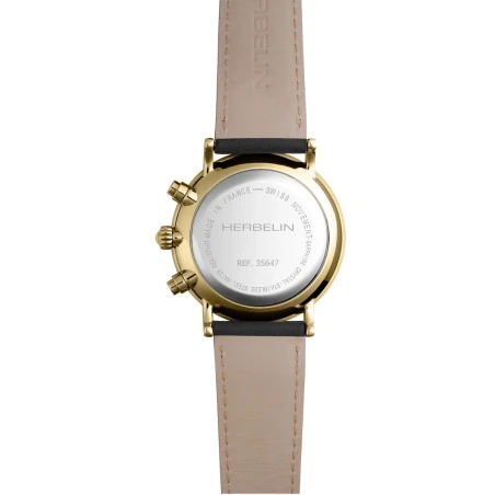 INSPIRATION – CHRONOGRAPHE – DORÉ & CUIR NOIR | Club de la Montre