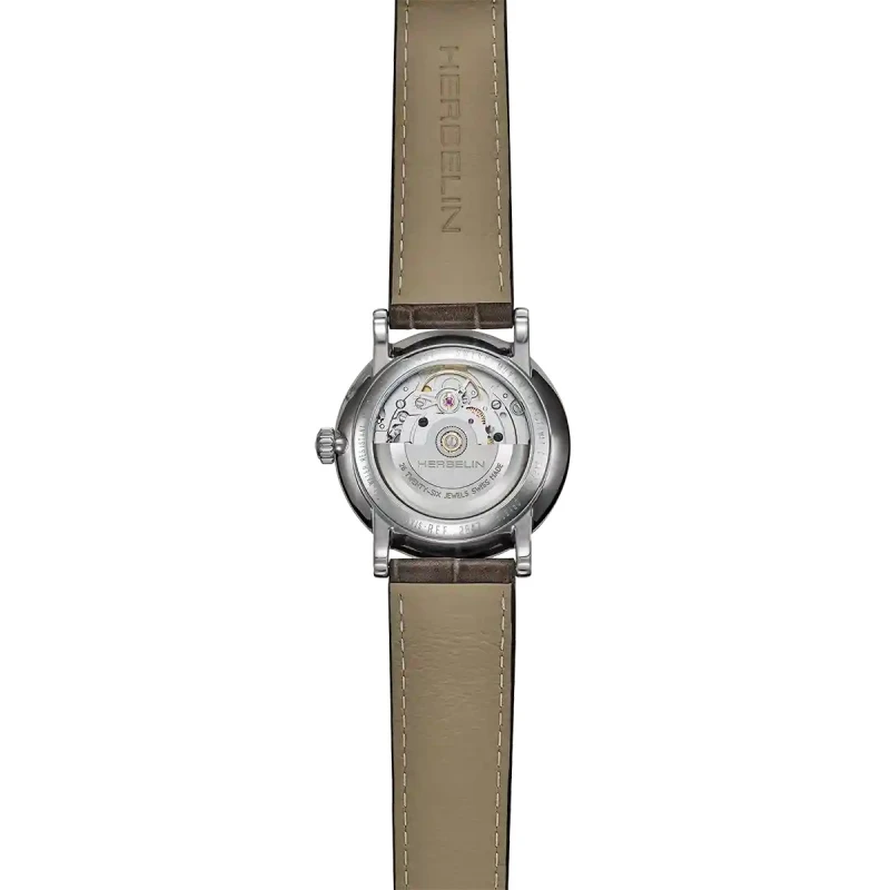 INSPIRATION – AUTOMATIQUE PHASE DE LUNE – ACIER & CUIR GRIS | Club de la Montre