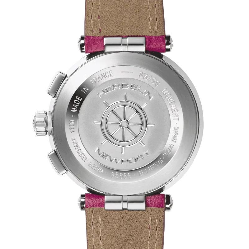 NEWPORT – CHRONO LADY – ACIER, DIAMANTS & CUIR | Club de la Montre