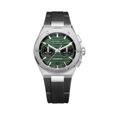 CAP CAMARAT – CHRONO AUTOMATIQUE – VERT & FKM NOIR | Club de la Montre
