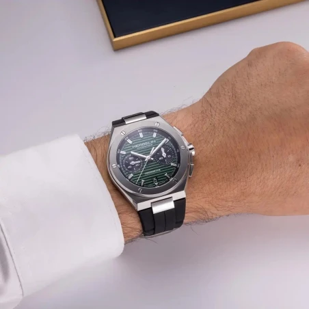 CAP CAMARAT – CHRONO AUTOMATIQUE – VERT & FKM NOIR | Club de la Montre