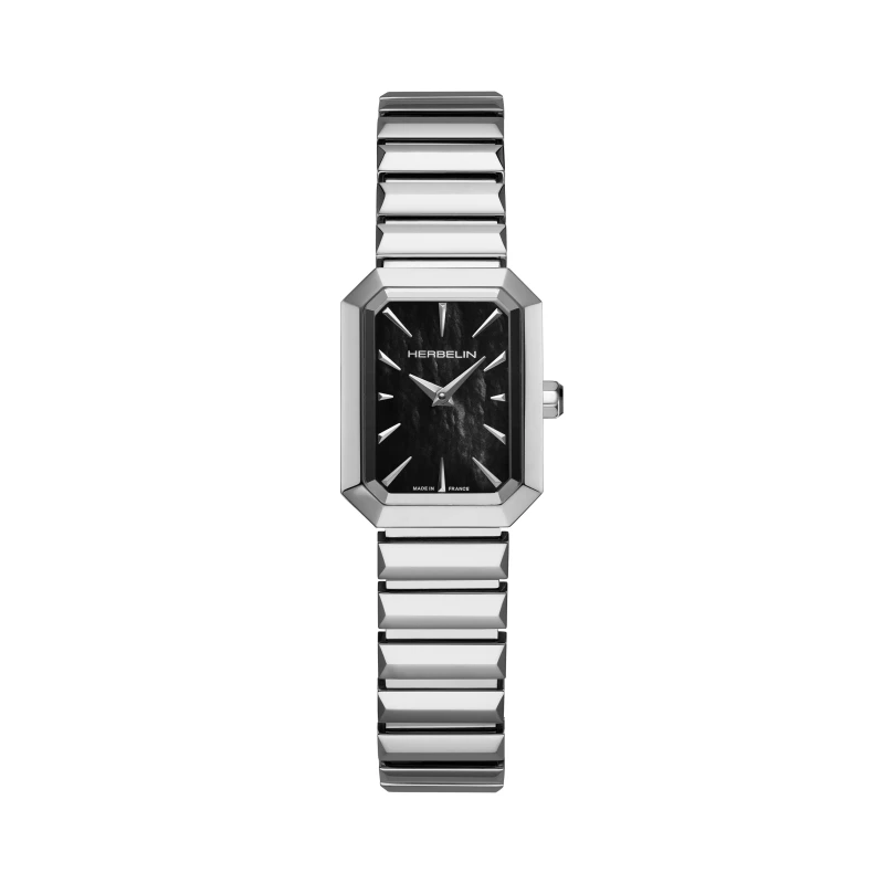 OCTOGÔNE – QUARTZ – NACRE NOIRE & ACIER | Club de la Montre