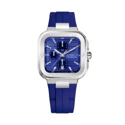 Square – chronographe – bleu & FKM bleu
