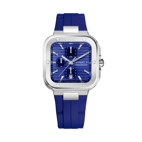 CAP CAMARAT SQUARE – CHRONOGRAPHE – BLEU & FKM BLEU | Club de la Montre