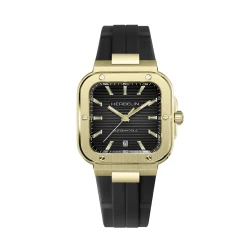 Square automatique – acier PVD or 1n & noir