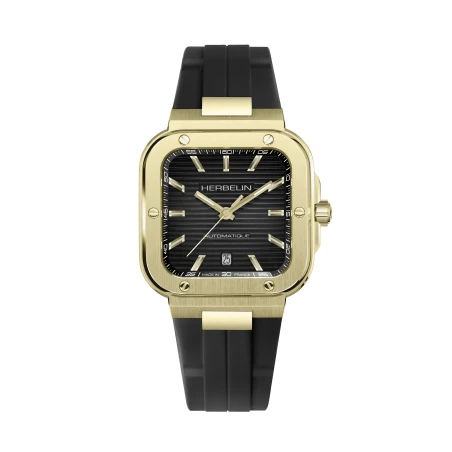 CAP CAMARAT – SQUARE AUTOMATIQUE  – ACIER PVD OR 1N & NOIR | Club de la Montre