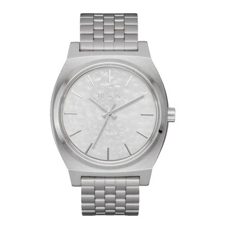 Montre Nixon - Time Teller Solar Silver Snow | Club de la Montre