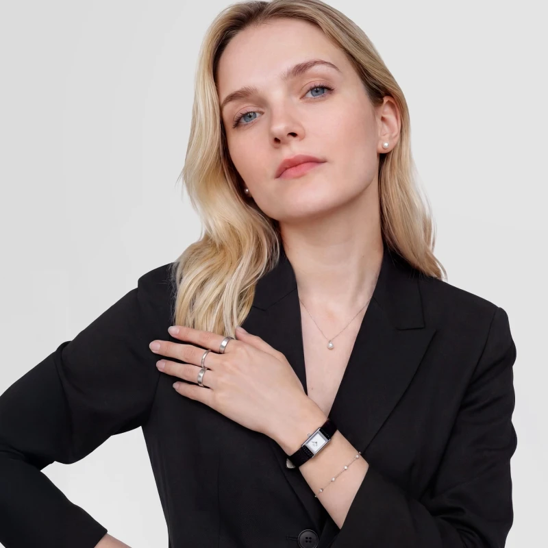 Montre Daniel Wellington - Bound Mini Black Lizard Silver - 17mm