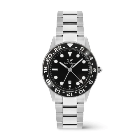 Montre Daniel Wellington - Iconic GMT Link Black Ceramic Bezel Silver - 40mm