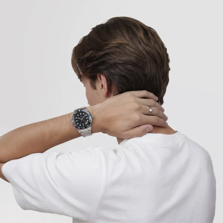 Montre Daniel Wellington - Iconic GMT Link Black Ceramic Bezel Silver - 40mm