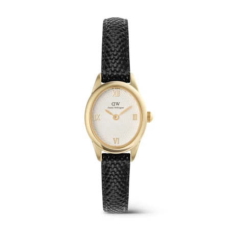 Montre Daniel Wellington - Ophelia Mini Black Lizard White Guilloché Gold