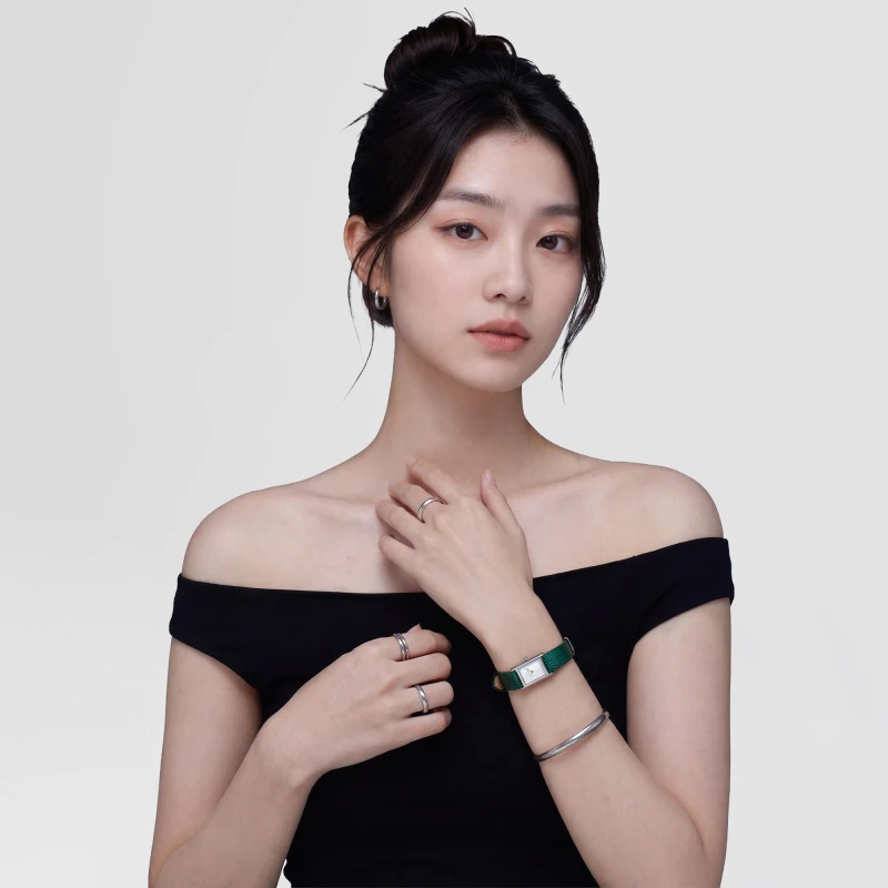 Montre Daniel Wellington - Bound Mini Green Lizard Silver - 17mm
