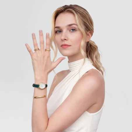 Montre Daniel Wellington - Ophelia Mini Green Lizard White Guilloché Gold
