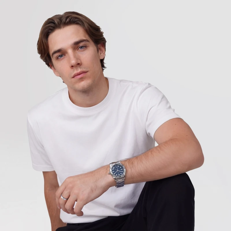 Montre Daniel Wellington - Iconic GMT Link Brushed Bezel Silver - 40mm