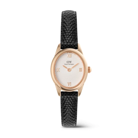 Montre Daniel Wellington - Ophelia Mini Black Lizard White Guilloché Rose Gold