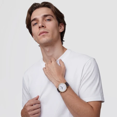 Montre Daniel Wellington - Classic Roman Numerals Date Dark Brown Croc Belly Gold - 40mm