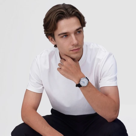 Montre Daniel Wellington - Classic Roman Numerals Date Black Croc Belly Silver - 40mm