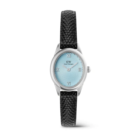 Montre Daniel Wellington - Ophelia Mini Black Lizard Ice Blue Guilloché Silver