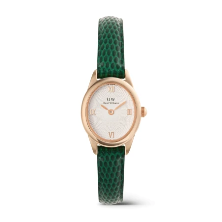 Montre Daniel Wellington - Ophelia Mini Green Lizard White Guilloché Rose Gold