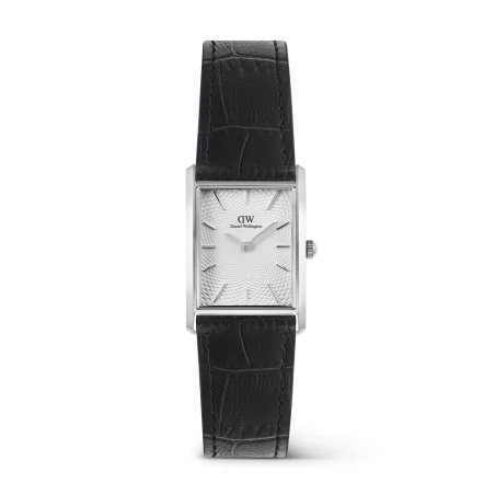 Montre Daniel Wellington - Bound Black Crocodile Guilloché Silver - 22mm