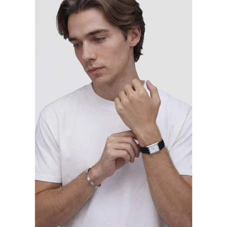 Montre Daniel Wellington - Bound Black Crocodile Guilloché Silver - 22mm