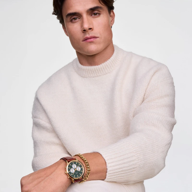 Montre Daniel Wellington - Iconic Chronograph  St Mawes Emerald Panda Gold - 42mm