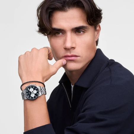 Montre Daniel Wellington - Iconic Chronograph Arch 5-Link Onyx Panda Silver - 42mm