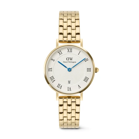 Montre Daniel Wellington - Petite Roman Numerals Date 5-link Gold - 28mm
