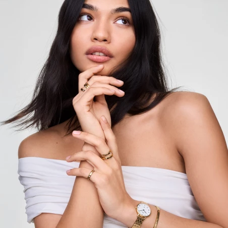 Montre Daniel Wellington - Petite Roman Numerals Date 5-link Gold - 28mm