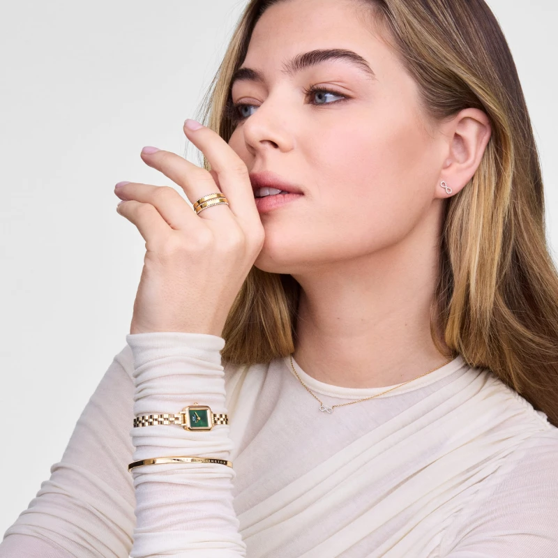 Montre Daniel Wellington - Quadro Mini Arch 3-link Emerald Sunray Gold
