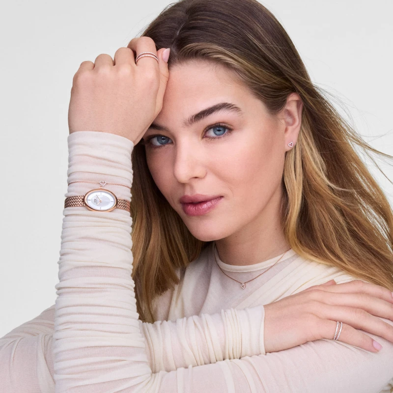 Montre Daniel Wellington - Juliette Braided Mesh White Sunray Rose Gold - 20mm