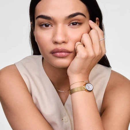Montre Daniel Wellington - Juliette Braided Mesh White Sunray Gold - 20mm