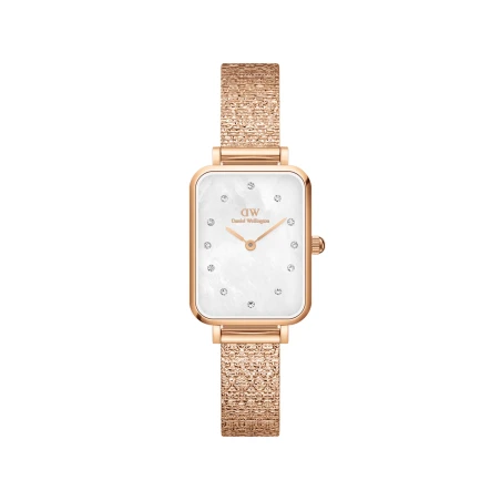 Montre Daniel Wellington - Quadro Lumine Pressed Piano White MoP Rose Gold - 20mm