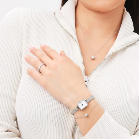 Montre Daniel Wellington - Quadro Mini Lumine Bezel Silver