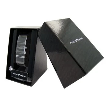 Coffret Montre Performer Homme Acier Argenté Cadran Noir - 7035522