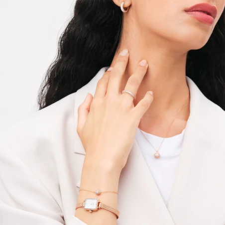 Montre Daniel Wellington - Quadro Mini Lumine Bezel Rose Gold
