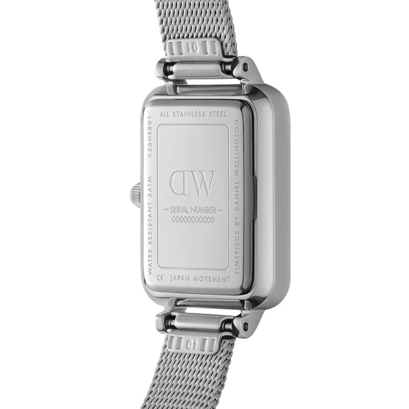 Montre Daniel Wellington - Quadro Lumine Pressed Piano White MoP Silver - 20mm