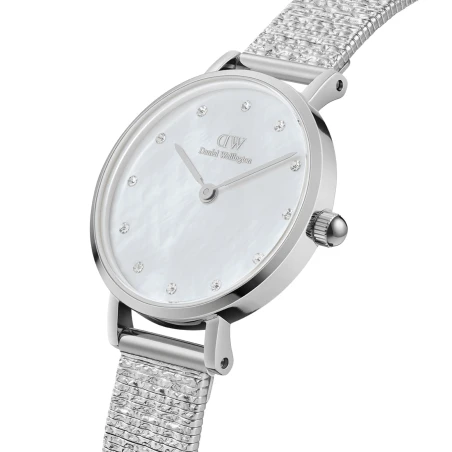 Montre Daniel Wellington - Petite Lumine Pressed Piano White MoP Silver - 28mm