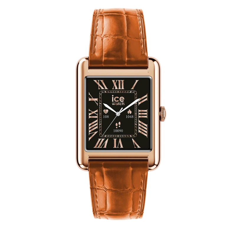 Montre Ice-Watch - Smart Tks 2.0 Rectangulaire 1.41 - Rose-Gold Cognac