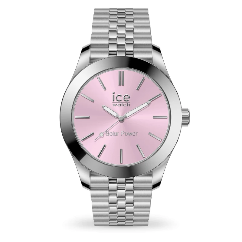 Montre Ice-Watch - Steel Solar - Silver Light Pink