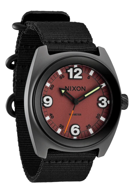 Montre Nixon - Clutch 42 - Matte Gunmetal / Hot Sauce