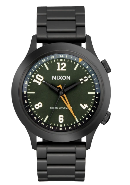 Montre Nixon - Drifter GMT - Gunmetal / Kobu Green