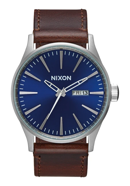 Montre Nixon - Sentry Leather - Blue / Brown