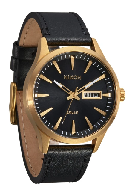 Montre Nixon - Sentry Solar Leather - All Gold / Black