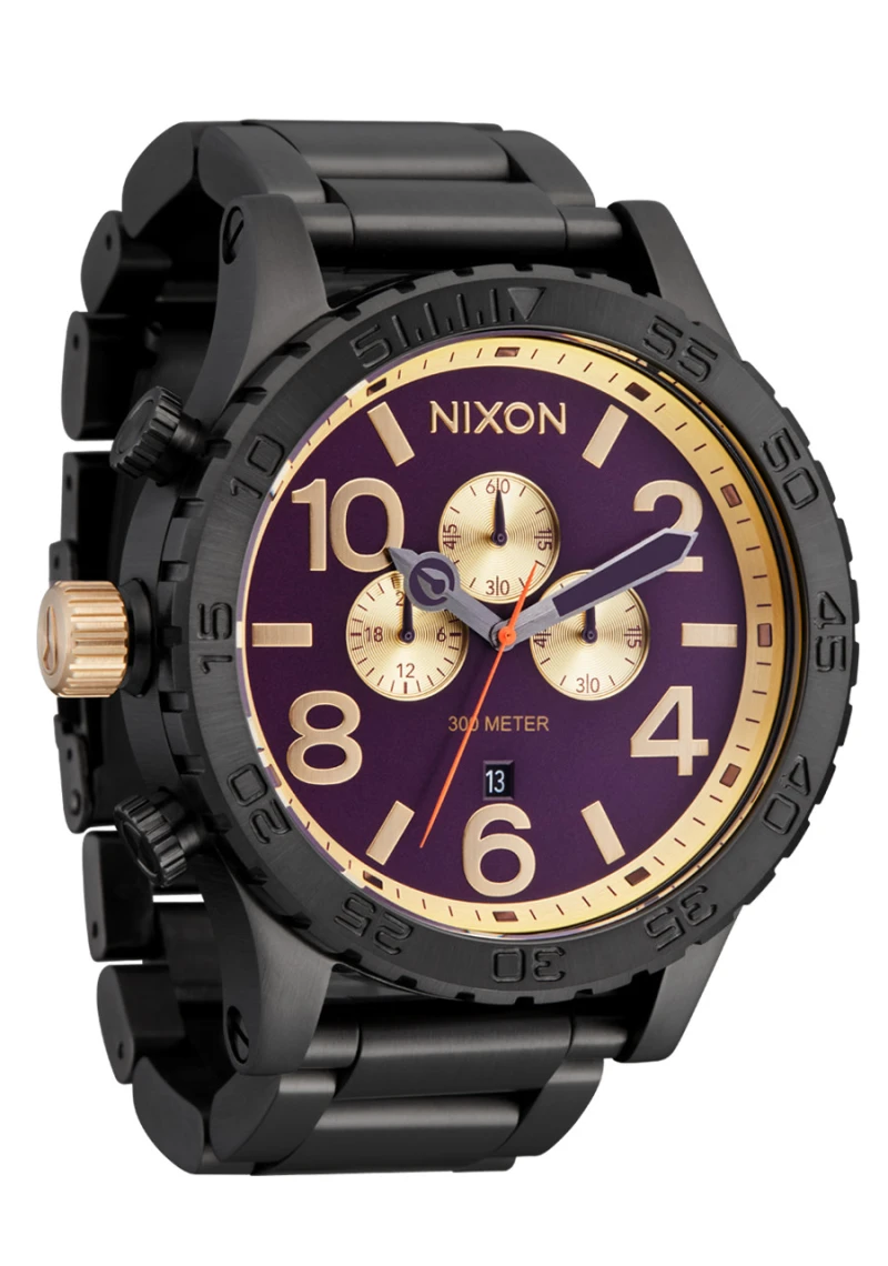 Montre Nixon - 51-30 Chrono - Gunmetal / Blackberry / Gold